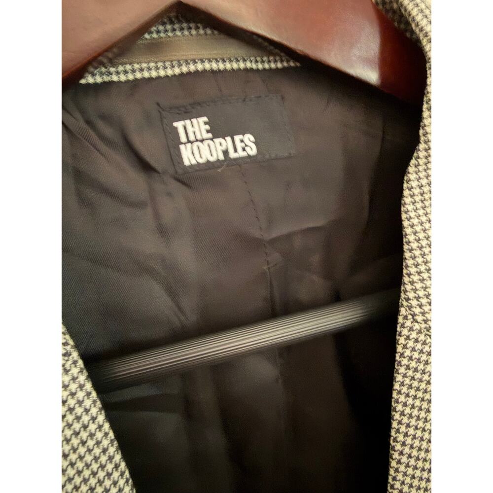 The Kooples black houndstooth 2 button blazer jacket sz 46 - Picture 4 of 7